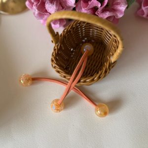 Peach Pearl Bead Hair Ties