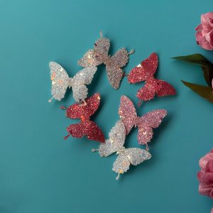 Glitter Butterfly Hair Clips
