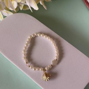 Pearl Seashell Charm Bracelet