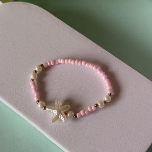 Pink Pearl Starfish Bracelet