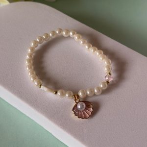 Pearl Pink Shell Charm Bracelet