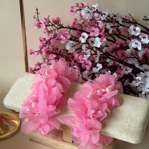 Pink Tulle Flower Bracelets