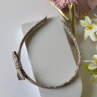 Vintage Floral Gingham Headband