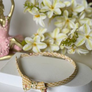 Sunny Gingham Floral Bow Headband