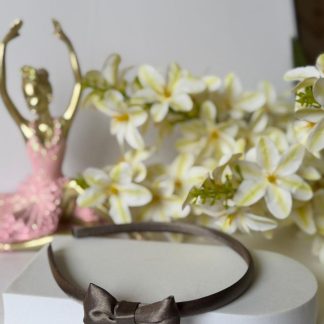 Mocha Satin Bow Headband