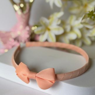 Peach Ribbon Bow Headband