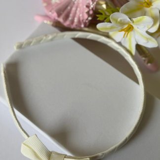 Ivory Grosgrain Bow Headband