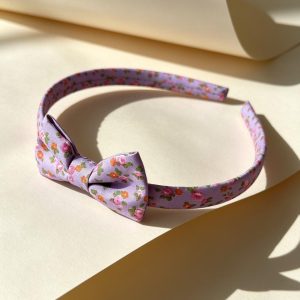 Lavender Floral Bow Headband