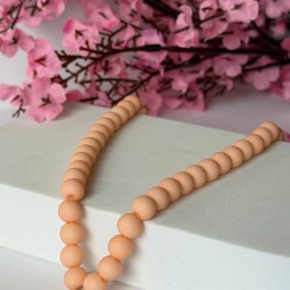 Pastel Peach Beaded Rainbow Pendant Necklace for Girls