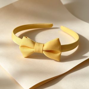 Pastel Yellow Bow Headband