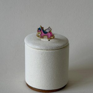 Magical Winged Unicorn Enamel Ring