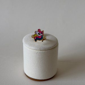 Colorful Enamel Unicorn Head Ring