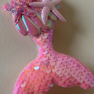 Pink Mermaid hair Clip